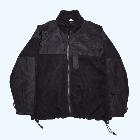 US Navy Parka Liner Black Full Zip Polartec Fleece Jacket Military Large Short - Picture 1 of 7